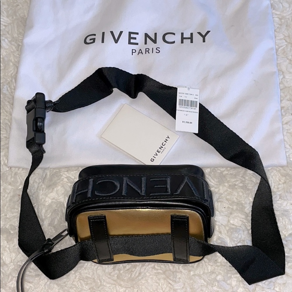 Authentic Givenchy gold belt bag new with tags